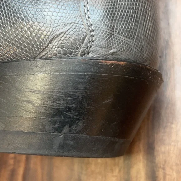 Nocona Gray Cowboy Western Boots Gray Teju Lizard & Leather Men's size 8.5 EE - Picture 14 of 15